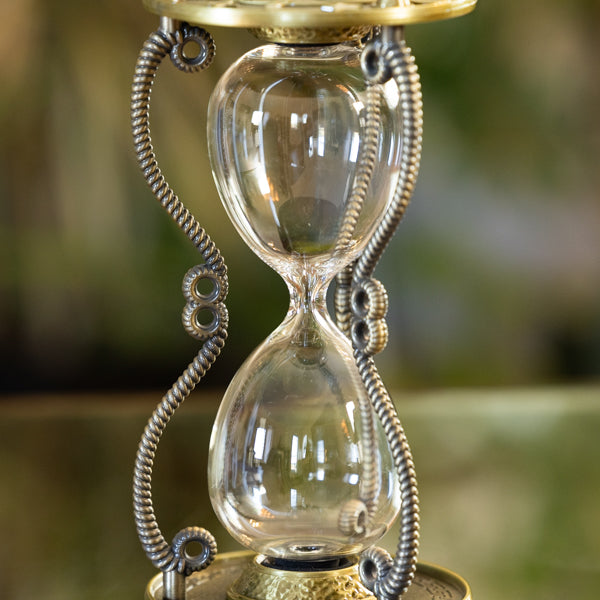 Sun and Moon Brass Hourglass Urn