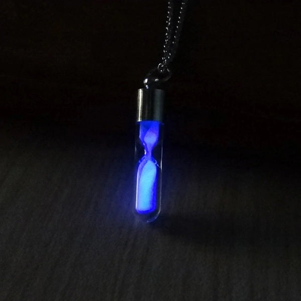 Glow In the Dark Hourglass Necklace