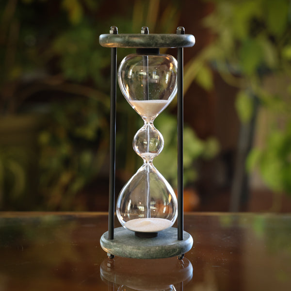Green Marble Three Tier Hourglass - 5 Minutes