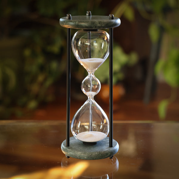 Green Marble Three Tier Hourglass - 5 Minutes