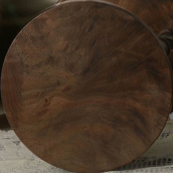 Solid Walnut Hourglass With Spiral Spindles product view