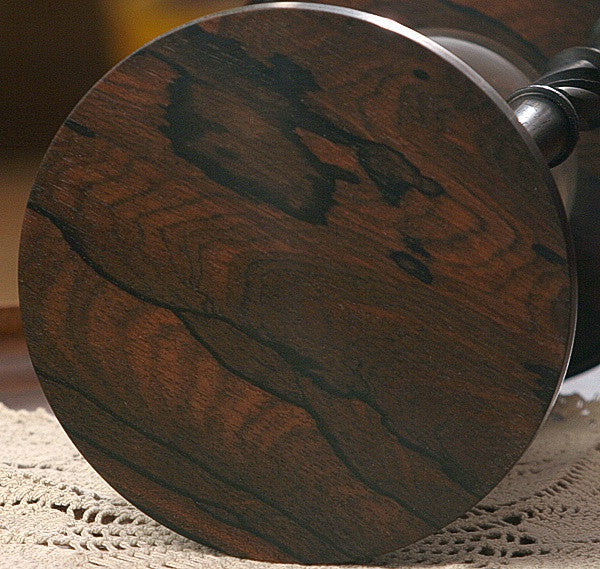 Solid Ziricote Wood Hourglass With Smooth Spindles product view