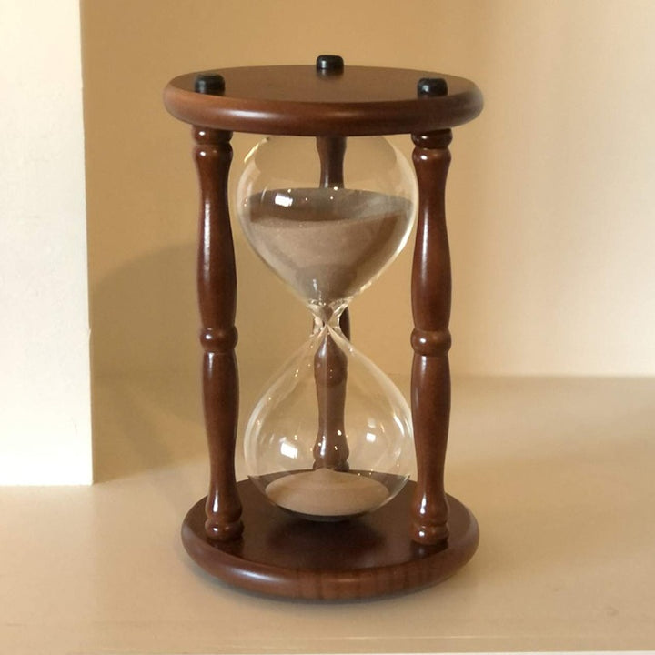 Walnut Hourglass 60 Minute with White, Light Brown or Swirled Natural Sand