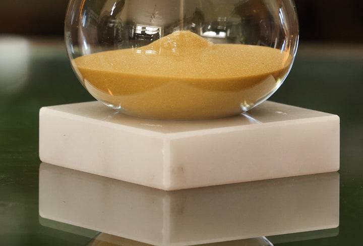 60 Minute Glass Timer with Gold Sand
