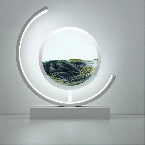 Black or White LED Half Circle Sand Art Table Lamp product view