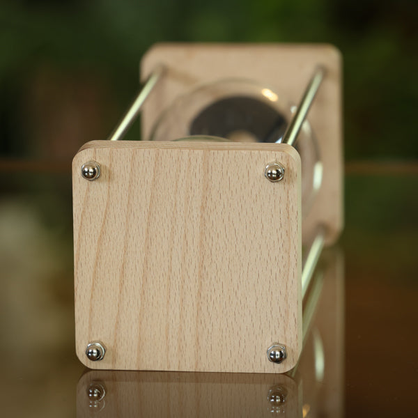 Natural Square Hourglass Urn with Silver Spindles