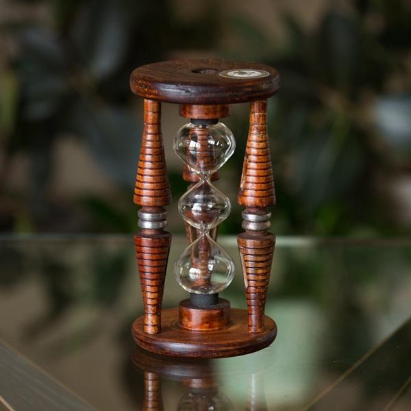 Three Tier Antique Wood Urn Sand Timer