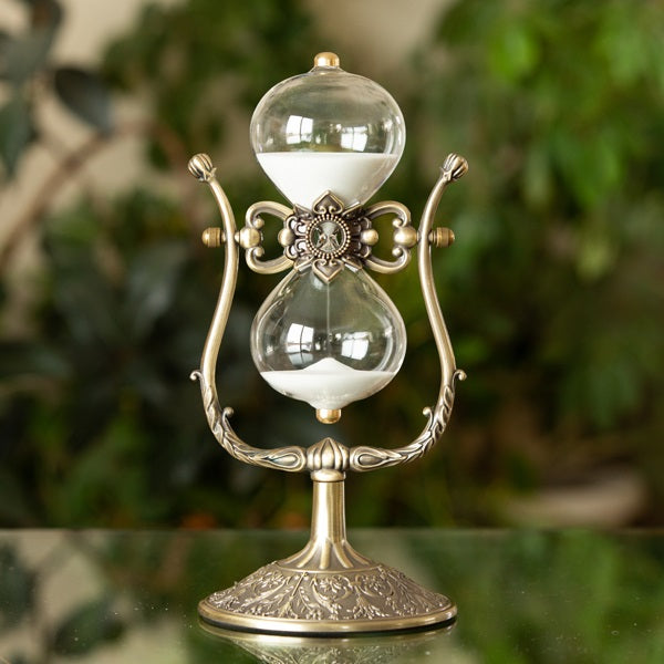 Vintage Rotating Hourglass - Black or White Sand