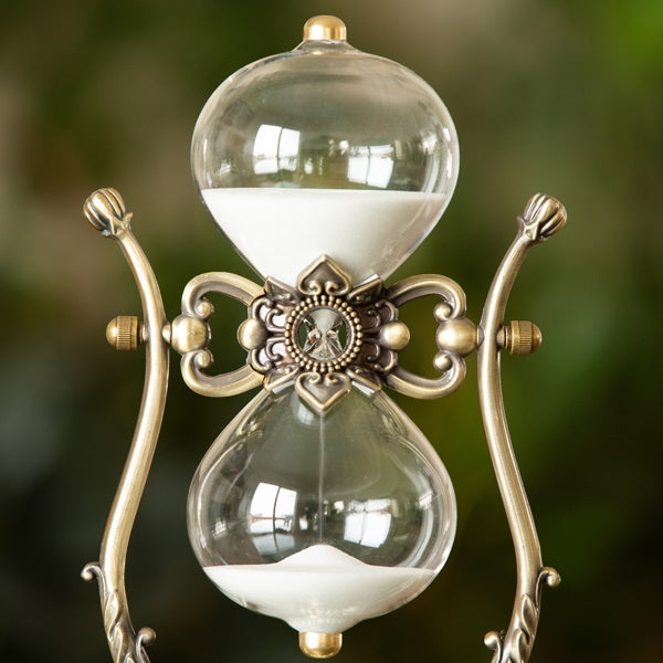 Vintage Rotating Hourglass - Black or White Sand