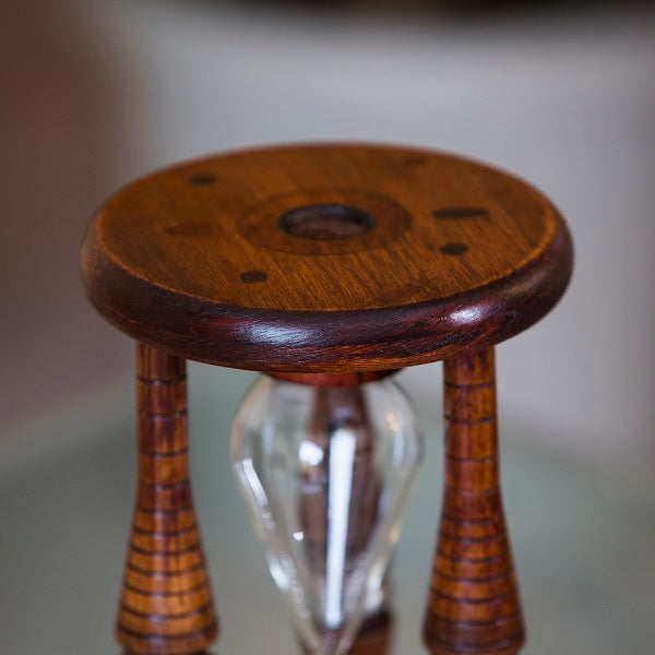 Antique Wood Sand Timer Urn