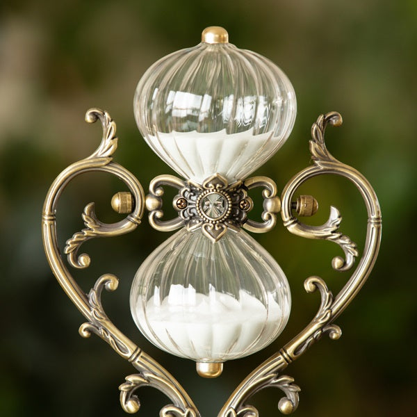 50 or 20 Minute Heart Vintage Style Rotating Hourglass
