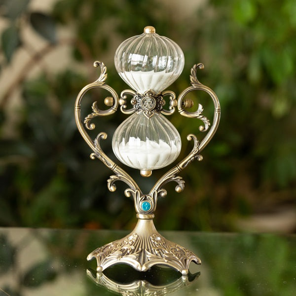 50 or 20 Minute Heart Vintage Style Rotating Hourglass