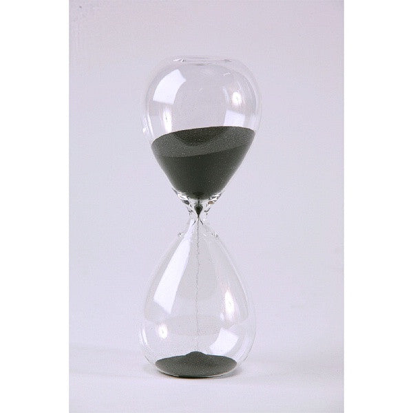 30 Minute Tall Modern Glass Timer - Black, White or Gold