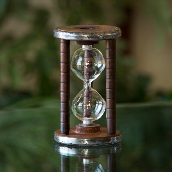 Antique Wood Tea Break Hourglass Urn