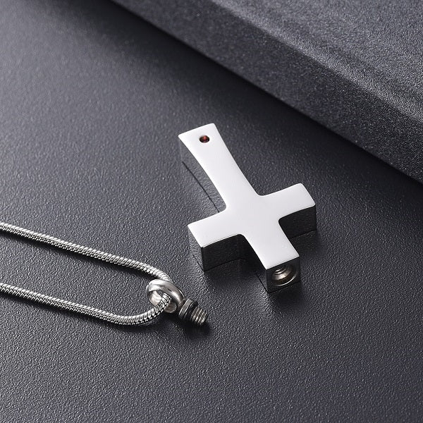 Cross with Inlay Keepsake Necklace or Keychain