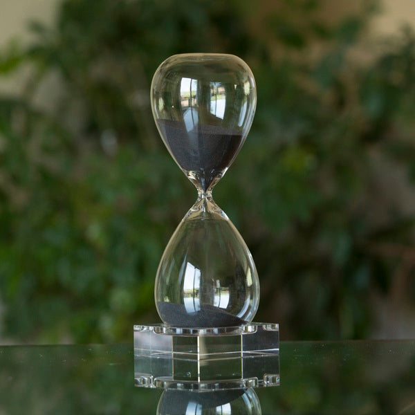 30 Minute Hand Blown Sand Timer on Crystal Base - 6 colors