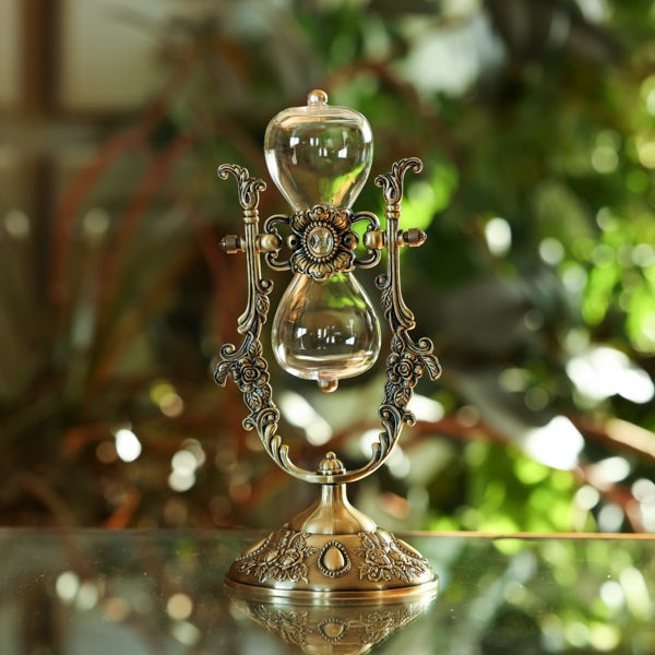 Vintage Rose Rotating Hourglass Urn