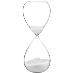 60 Minute Tall Modern Glass Timer in Black or White