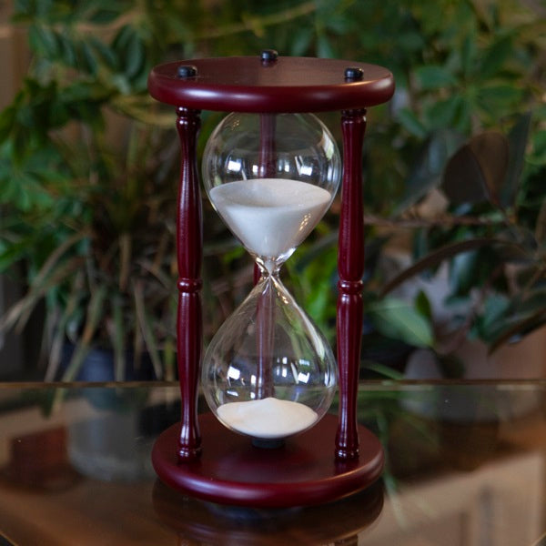 Large Cherry Hourglass With White Sand