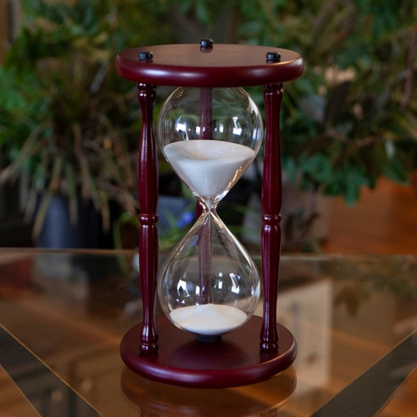 Large Cherry Hourglass With White Sand