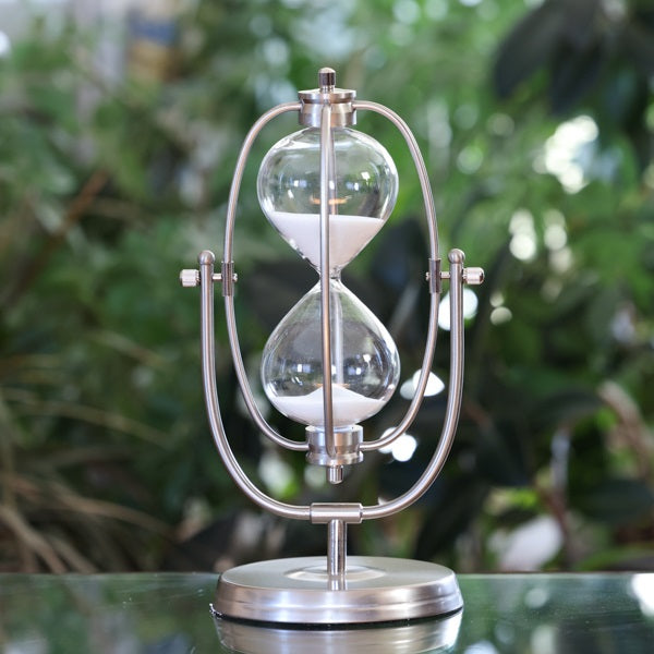 Silver Rotating Hourglass Urn