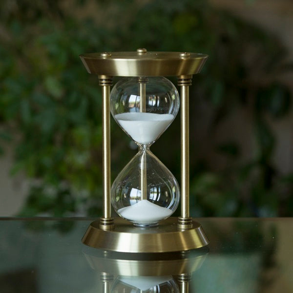 50 Minute Metal Sand Timer - Chrome or Brass