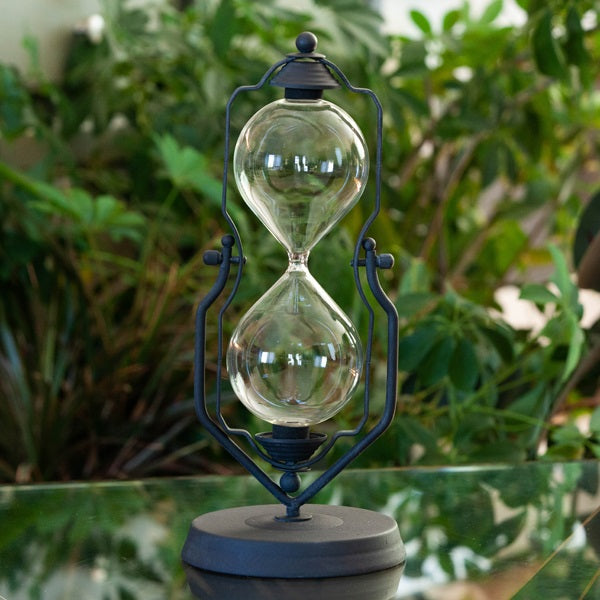 Metal Vintage Urn Rotating Hourglass