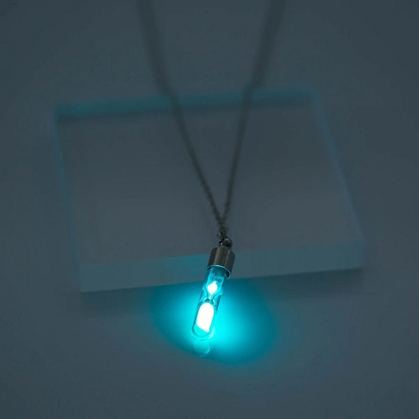 Glow In the Dark Hourglass Necklace