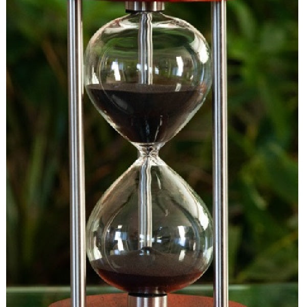 50 Minute Zebrawood Hourglass Hourglass with Metal Spindles