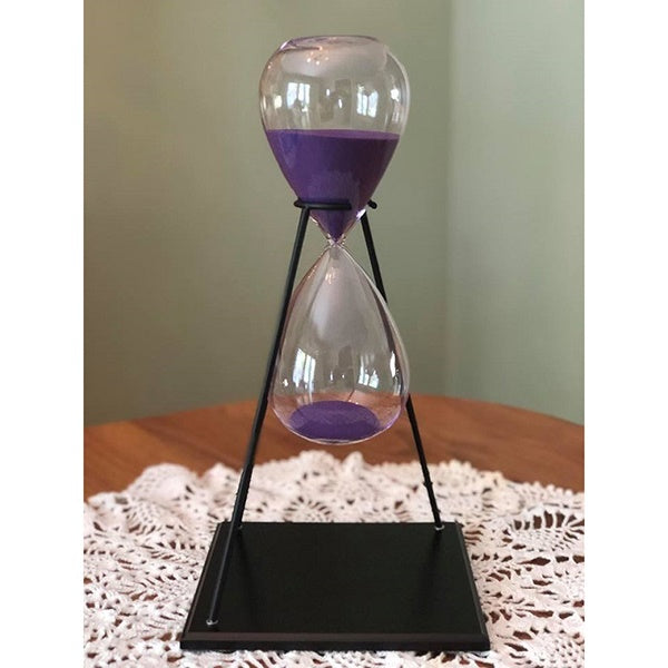 60 Minute Purple Glass Timer on Stand