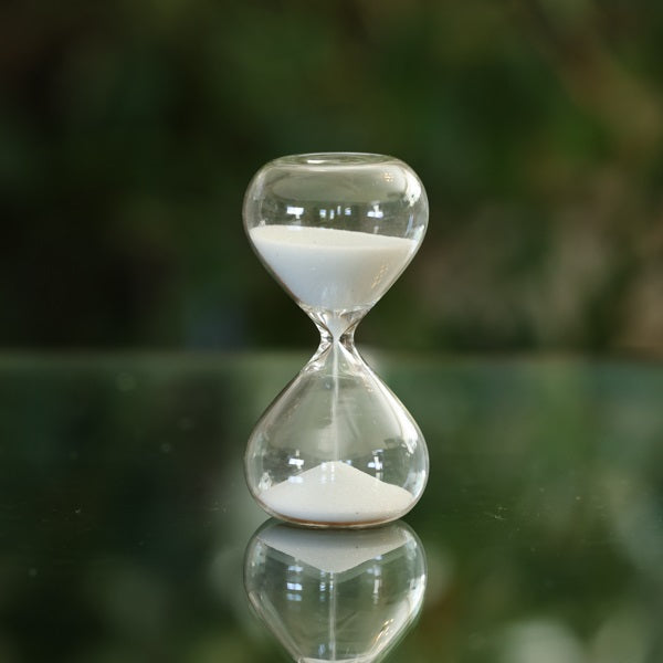 1 Minute Glass Timer with Black or White Sand