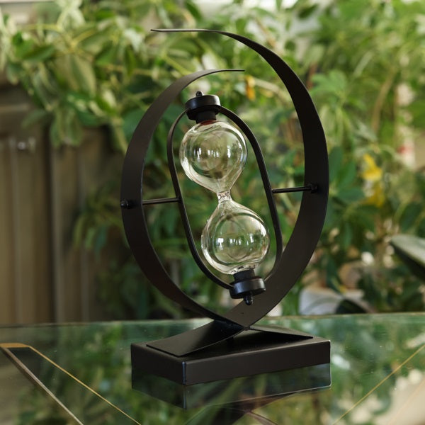 Modern Metal Rotating Hourglass Urn