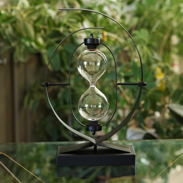 Modern Metal Rotating Hourglass Urn