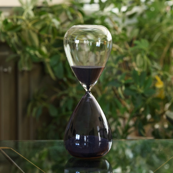 90 Minute Hand Blown Bicolor Sand Timer - Purple or Blue