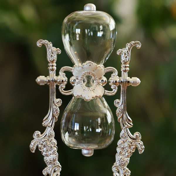 Silver Vintage Rose Rotating Hourglass Kit