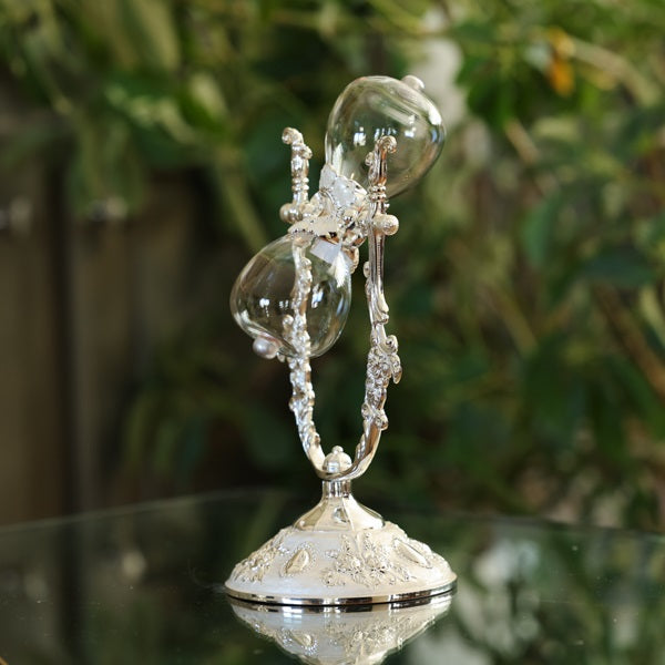 Silver Vintage Rose Rotating Hourglass Kit