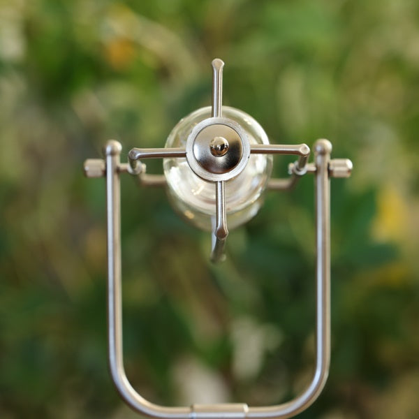 Square Silver Metal Rotating Hourglass Urn