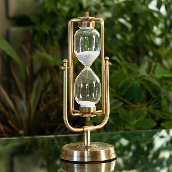 30 or 60 Minute Square Brass Flip-over Hourglass Timer Black or White