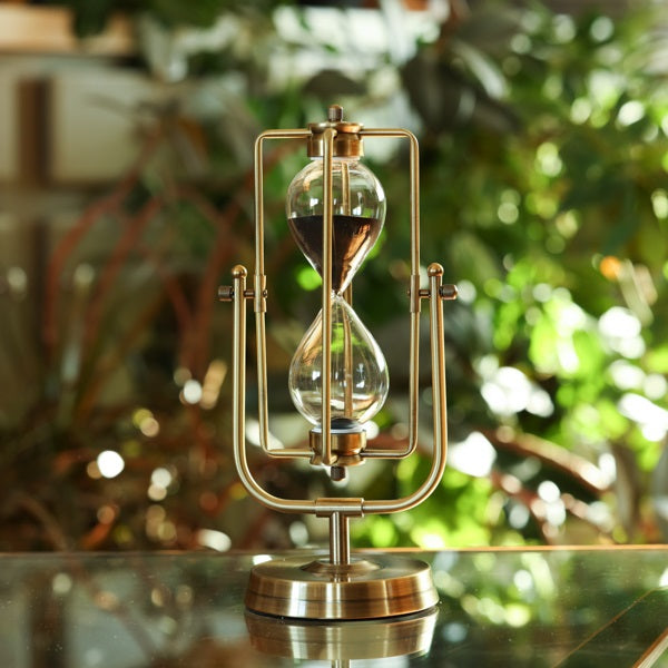 30 or 60 Minute Square Brass Flip-over Hourglass Timer Black or White