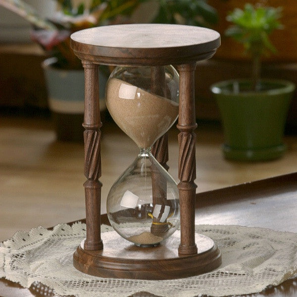 Solid Walnut Hourglass With Spiral Spindles