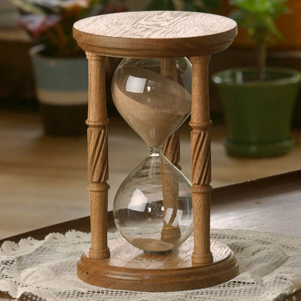 Solid White Oak Hourglass With Spiral Spindles