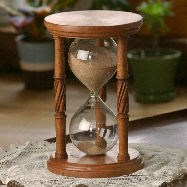 Solid Cherry Wood Hourglass With Spiral Spindles