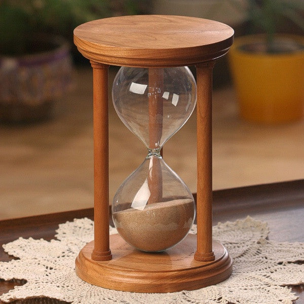 Solid Cherry Wood Hourglass With Smooth Spindles