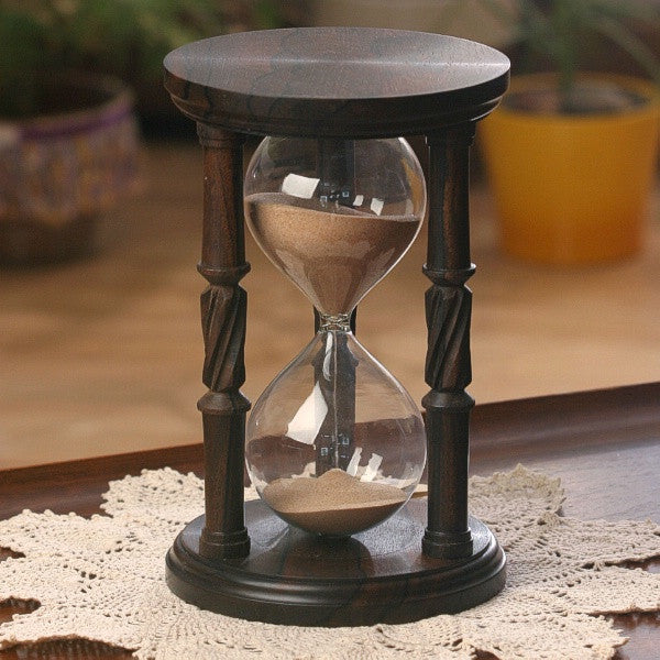 Solid Ziricote Wood Hourglass With Spiral Spindles