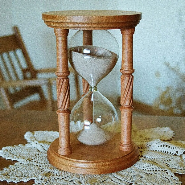 Solid Figured Mahogany Hourglass With Spiral Spindles