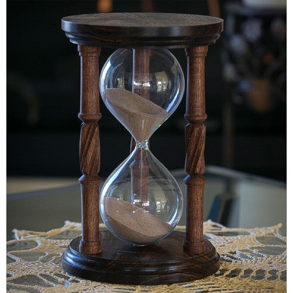 Solid Chechen Wood Hourglass With Spiral Spindles