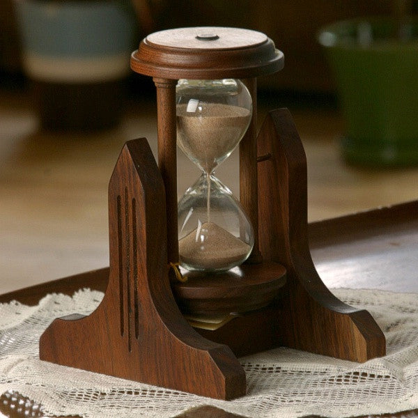 Walnut Decorative Hourglass