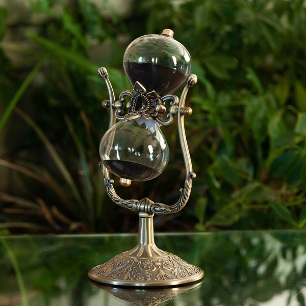 Vintage Rotating Hourglass - Black or White Sand