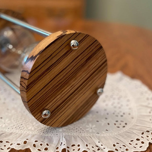 Solid Zebrawood Hourglass Kit With Metal Spindles